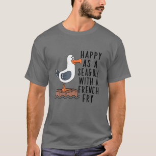 Happy as a Seagull met een Frans vuilnisvat T-shirt