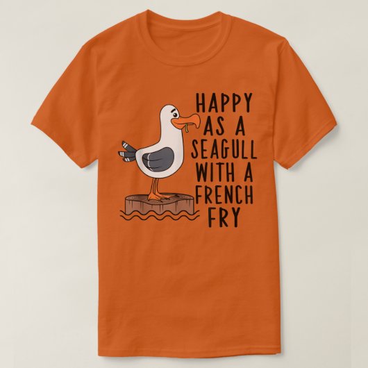 Happy as a Seagull met een Frans vuilnisvat T-shirt (Design voorkant)