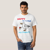 Happy As a Seagull met een Franse vliegenliefhebbe T-shirt (Voorkant volledig)