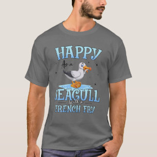 Happy As Seagull met Franse boze vogelwateren T-shirt