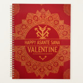 Happy Asante Sana Valentine's Day 2026 Red & Gold Planner (Voorkant)
