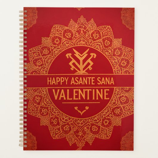 Happy Asante Sana Valentine's Day 2026  Red & Gold Planner (Voorkant)