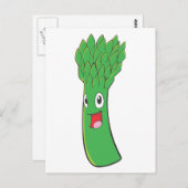 Happy Asparagus Vegetable Briefkaart (Voorkant / Achterkant)