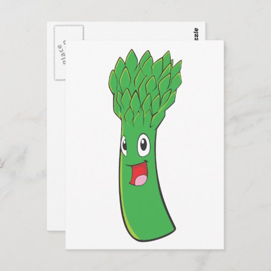Happy Asparagus Vegetable Briefkaart (Voorkant / Achterkant)