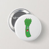 Happy Asparagus Vegetable Ronde Button 5,7 Cm (Voorkant /achterkant)