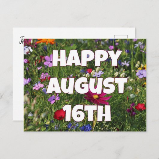 Happy August 16 Briefkaart (Voorkant / Achterkant)