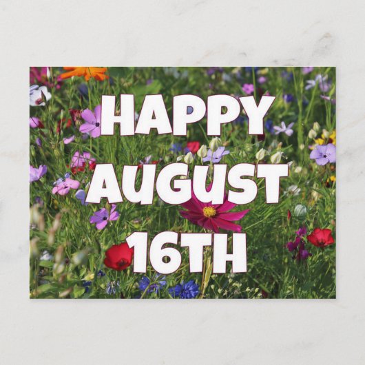 Happy August 16 Briefkaart (Voorkant)