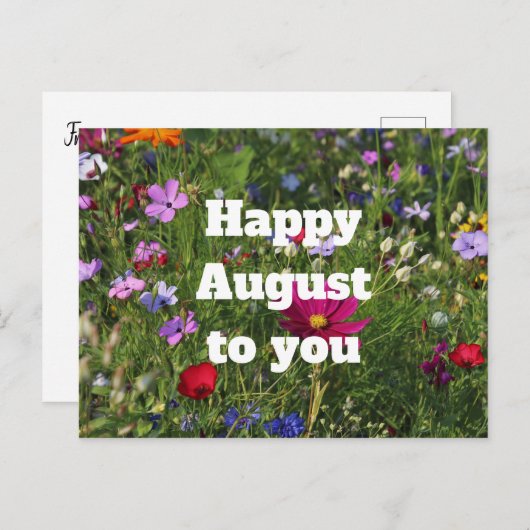 Happy August Briefkaart (Voorkant / Achterkant)
