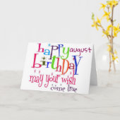 HAPPY ***AUGUSTUS *** ZWAARDAG VOOR U KAART (Gele Bloem)