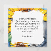 Happy Auntie's Day | Note to Aunt Kaart (Achterkant)