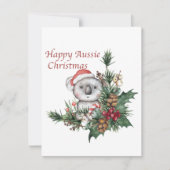 Happy Aussie-kerstkaart met Koala Feestdagenkaart (Voorkant)