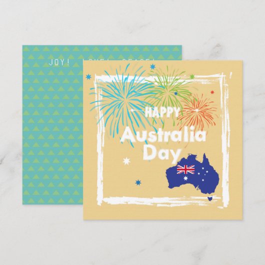 Happy Australia Day 26 January Modern Feestdagenkaart (Voorkant / Achterkant)