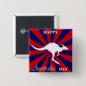 Happy Australia Day Australian Kangaroo Vierkante Button 5,1 Cm (Voorkant /achterkant)