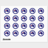 Happy Australia Day Australian Map Flag Ronde Sticker (Vel)