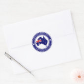 Happy Australia Day Australian Map Flag Ronde Sticker (Envelop)