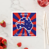 Happy Australia Day Australian Map Flag Servet (Insitu)