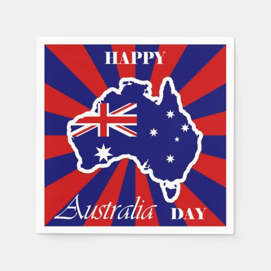 Happy Australia Day Australian Map Flag Servet (Voorkant)