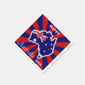 Happy Australia Day Australian Map Flag Servet (Hoek)