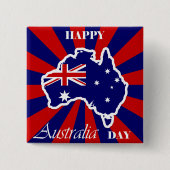 Happy Australia Day Australian Map Flag Vierkante Button 5,1 Cm (Voorkant)