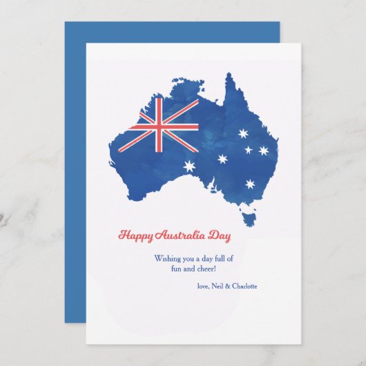 Happy Australia Day Card Aankondiging (Voorkant / Achterkant)