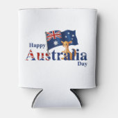 Happy Australia Day Cute Kangaroo Flag Blikjeskoeler (Voorkant)