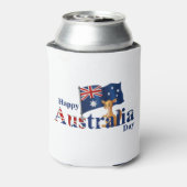 Happy Australia Day Cute Kangaroo Flag Blikjeskoeler (Blikje Achterkant)