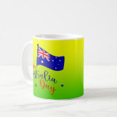 Happy Australia Day Flag Green Gold Koffiemok (Voorkant links)