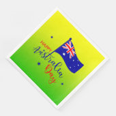 Happy Australia Day Flag Green Gold Large Servet (Hoek)