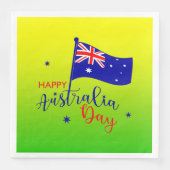 Happy Australia Day Flag Green Gold Large Servet (Voorkant)