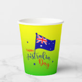 Happy Australia Day Flag Green Gold Papieren Bekers (Voorkant)