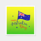 Happy Australia Day Flag Green Gold Small Servet (Voorkant)