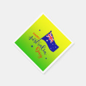 Happy Australia Day Flag Green Gold Small Servet (Hoek)