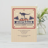 Happy Australia Day Invitation Kaart (Staand voorkant)