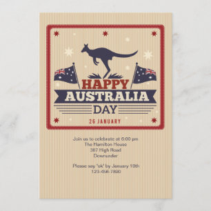 Happy Australia Day Invitation Kaart