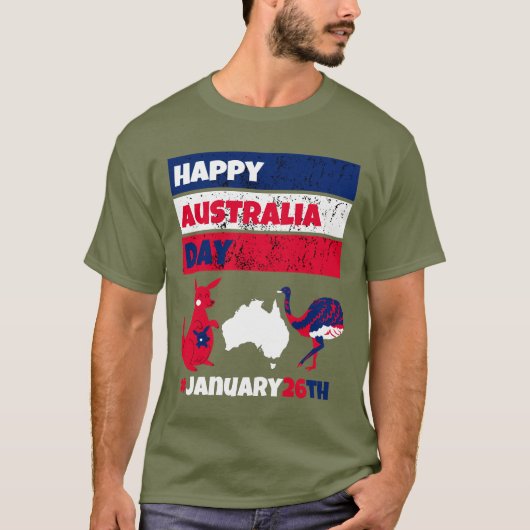 Happy Australia Day January 26th T-Shirt (Voorkant)