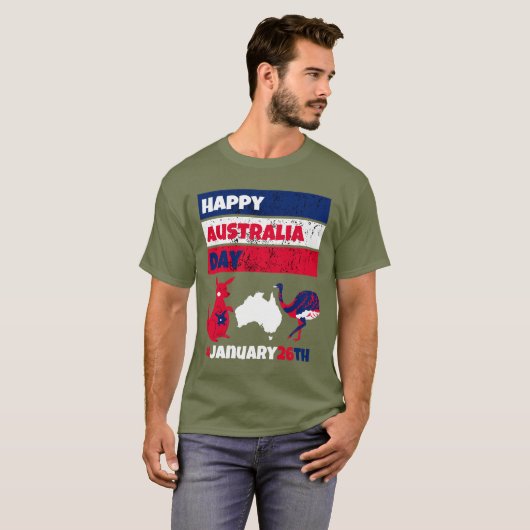 Happy Australia Day January 26th T-Shirt (Voorkant volledig)