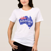Happy Australia Day Kaart Vlag | FEESTDAGEN Tri-Blend Shirt (Voorkant)