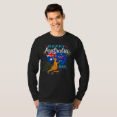 Happy Australia Day Kangaroo Australia Flag Down U T-shirt (Voorkant volledig)