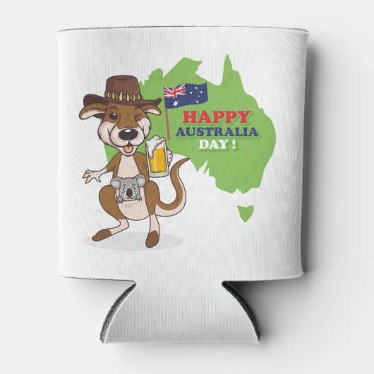 Happy Australia Day Kangoeroe Koala Blikjeskoeler (Voorkant)