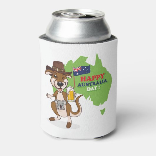 Happy Australia Day Kangoeroe Koala Blikjeskoeler (Blikje Achterkant)