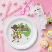 Happy Australia Day Kangoeroe Koala Papieren Bordje (Feest)