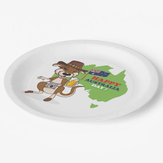 Happy Australia Day Kangoeroe Koala Papieren Bordje (Gekanteld)