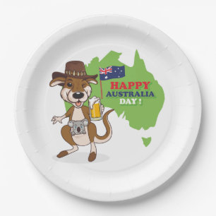 Happy Australia Day Kangoeroe Koala Papieren Bordje