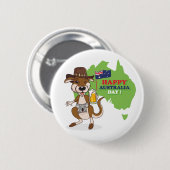 Happy Australia Day Kangoeroe Koala Ronde Button 5,7 Cm (Voorkant /achterkant)