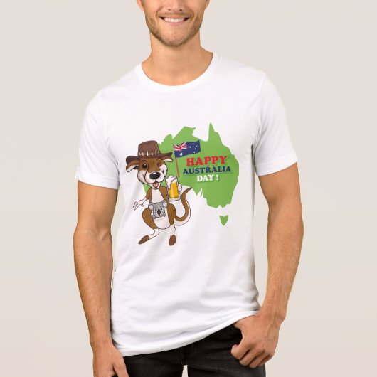 Happy Australia Day Kangoeroe Koala Tri-Blend Shirt (Voorkant)