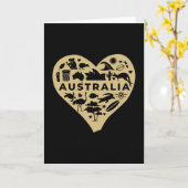 Happy Australia Day Love Heart Kaart (Gele Bloem)