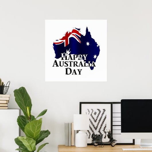 Happy Australia Day Poster (Thuiskantoor)