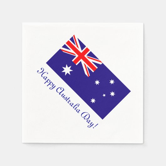 Happy Australia Day servetten met Australische vla (Voorkant)