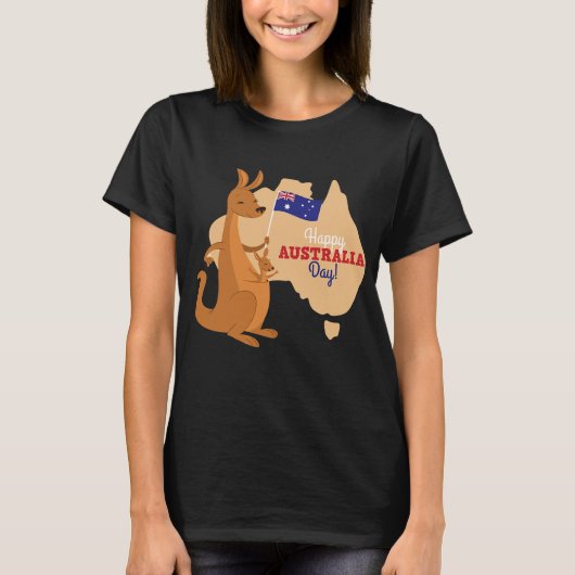 Happy Australia Day Shirt Funny Kangaroo T-shirt (Voorkant)