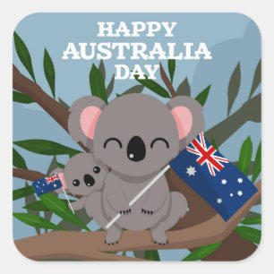 Happy Australia Day Vierkante Sticker